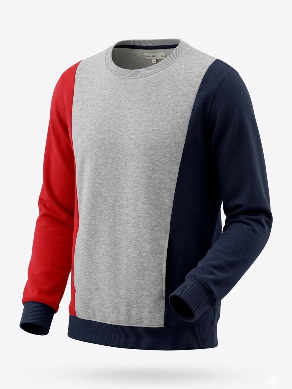 Sovereign Code Mens Sweatshirt Fleece Multicolor Colorblock Crew Pockets Sz XL